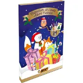 BIC Cadeau Schrijfwaren - 24 delige Winter Adventskalender - Pennen Kleurpotloden Kleurstiften Lijm en Stickers