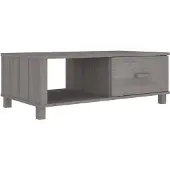 vidaXL Salontafel HAMAR 100x55x35 cm massief grenenhout lichtgrijs