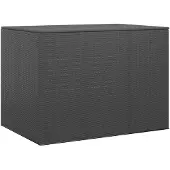 vidaXL Tuinkussenbox, PE-rotan, 145x100x103 cm, zwart