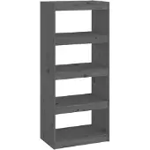 vidaXL Boekenkast/kamerscherm 60x30x135,5 cm massief grenenhout grijs
