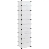 vidaXL Schoenenrek 44x32x174 cm polypropeen transparant