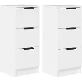 vidaXL Dressoirs 2 st 30x30x70 cm bewerkt hout wit