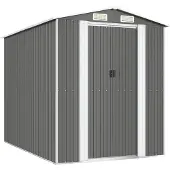 vidaXL Tuinhuis, lichtgrijs, 192x274x223 cm, verzinkt staal