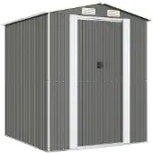 vidaXL Tuinhuis, lichtgrijs, 192x191x223 cm, verzinkt staal