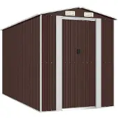 vidaXL Tuinschuur 192x357x223 cm gegalvaniseerd staal donkerbruin
