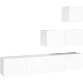 vidaXL 4-delige Tv-meubelset bewerkt hout wit
