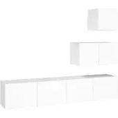 vidaXL 4-delige Tv-meubelset bewerkt hout wit