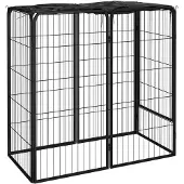 vidaXL Hondenkennel 6 panelen 50 x 100 cm gepoedercoat staal zwart