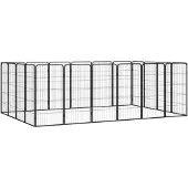 vidaXL Hondenkennel 20 panelen 50 x 100 cm gepoedercoat staal zwart
