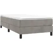 vidaXL Boxspring bed 90x190 cm fluweel lichtgrijs