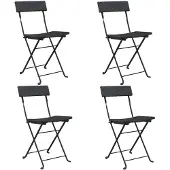 vidaXL Bistrostoelen 4 st inklapbaar poly rattan en staal zwart