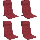vidaXL Stoelkussens 4 st hoge rug oxford stof wijnrood