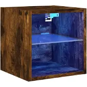 vidaXL Tv-wandmeubel met LED-verlichting 30x28,5x30 cm gerookt eiken