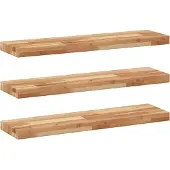 vidaXL Wandschappen 3 st zwevend olieafwerking 100x20x4 cm acaciahout