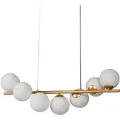 LUCANDE Hanglampe , Isandro, dimbare, Goud / Messing, Eetkamer, Glas, Designer