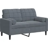 vidaXL Tweezitsbank met sierkussens 120 cm fluweel donkergrijs