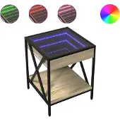 vidaXL Nachtkastje met Infinity LED 40x40x49 cm sonoma eikenkleurig