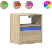 vidaXL Tv-wandmeubel met LED-verlichting 41x31x45 cm sonoma eikenkleur
