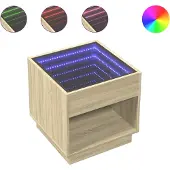 vidaXL Nachtkastje met Infinity LED 50x50x50 cm sonoma eikenkleurig