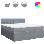 vidaXL Boxspringbed met matras, lichtgrijs, 180x200 cm, gestoffeerd