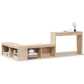 vidaXL Nachtkastje met bureau 232x122x75 cm massief grenenhout