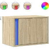 vidaXL Nachtkastje met LED's wandgemonteerd sonoma eikenkleurig