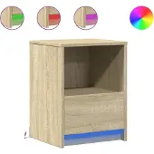 vidaXL Nachtkastjes met LED-verlichting 2 st bewerkt hout sonoma eiken