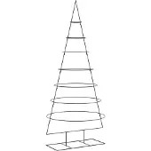 vidaXL Kerstdecoratie kerstboom 210 cm metaal zwart