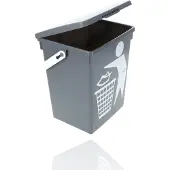 Discountershop Donker grijs prullenbak klein