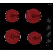 HELVETIA Keramische Inbouwkookplaat met aangesloten 1 Fasekabel HTR4MV60V2 - draaiknop bediening - 9 Kookstanden - Auto uitschakeling - Kinderslot - Timers - 6 Veiligheidsfuncties