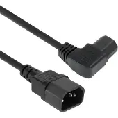 ACT AK5354 Netsnoer C14 - C15 (Haaks Links) IEC60320 | Zwart | 2 meter