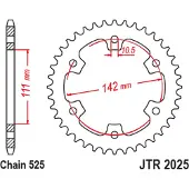 JT Sprockets JT Achtertandwiel 4762 38 voor Royal Enfield 650, modeljaren '19-'22