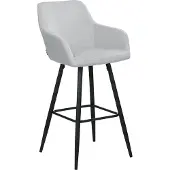 Beliani CASMALIA - Barkruk set van 2 - Lichtgrijs - Fluweel