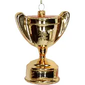 HD Collection Ornament kerstbal Champions Cup Glas Goud 10.4 cm