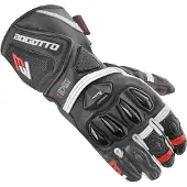 Bogotto Monza Geperforeerde Zwart Rood Wit Handschoenen Maat M