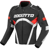 Bogotto Boomerang Waterdichte Zwart Rood Textiele Motorjas Maat S