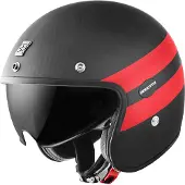 Bogotto V587 Crono Carbon Mat Zwart Rood Jethelm Maat XS
