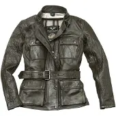 Black-Cafe London Madrid Donkergroen Dames Leren Motorjas Maat L