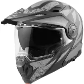 Bogotto FG-102 Safari Fiberglas Enduro Helm Zwart Grijs Maat XL