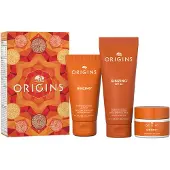 Origins Collectie Ginzing Beschermen en stralen Ginzing Verfrissende Scrub Reinigingscrème 30ml + Ginzing SPF40 Energie Verhogende Getinte Moisturiser 50ml + Ginzing Verhelderende Oogcrème 5ml