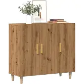 vidaXL Dressoir 90x34x80 cm bewerkt hout artisanaal eikenkleur
