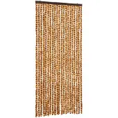 vidaXL Vliegengordijn 90x220 cm chenille oker en wit