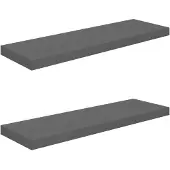 vidaXL Wandschappen zwevend 2 st 80x23,5x3,8 cm MDF hoogglans grijs