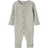 Vertbaudet Geribde babypyjama met lange mouwen gemêleerd grijs