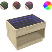 vidaXL Salontafel met Infinity LED 70x50x50 cm sonoma eikenkleurig