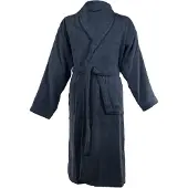 Tiseco - Badjas LINDU - katoen - badstof, met zakken - XXL, donkerblauw