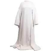 Unique living plaid lars met mouwen dove white -140x180cm