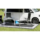 Brunner Balmat Tenttapijt - 250 x 700cm - Zwart/Grijs - Tenttapijt caravan - Gronddoek Tent - Voortenttapijt - Kampeertapijt