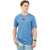 HUGO Shirt 'Diragolino212' blauw denim / rood / zwart