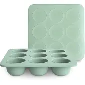 Mushie - Baby Food Freezer Tray - Cambridge Blue - 18.4 x 18.4 x 3.8 cm